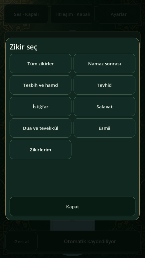 Dhikr library categories